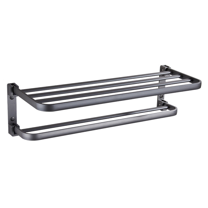 Modern Bathroom Accessory Set Matt Black/Grey Bathroom Shelf/Towel Holder & Paper Holder