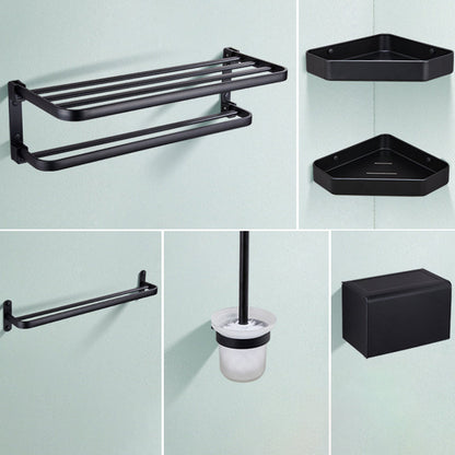 Modern Bathroom Accessory Set Matt Black/Grey Bathroom Shelf/Towel Holder & Paper Holder