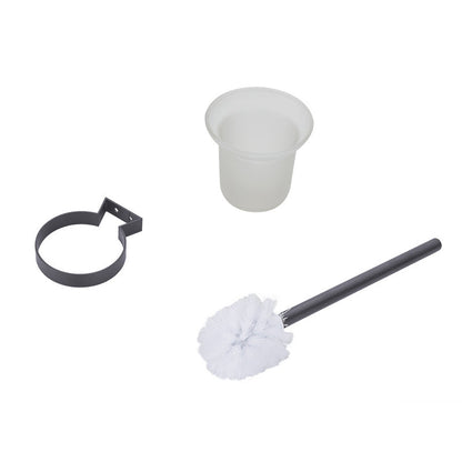 Modern Bathroom Accessory Set Matt Black/Grey Bathroom Shelf/Towel Holder & Paper Holder