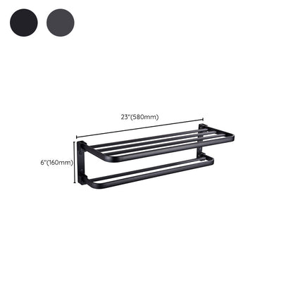 Modern Bathroom Accessory Set Matt Black/Grey Bathroom Shelf/Towel Holder & Paper Holder