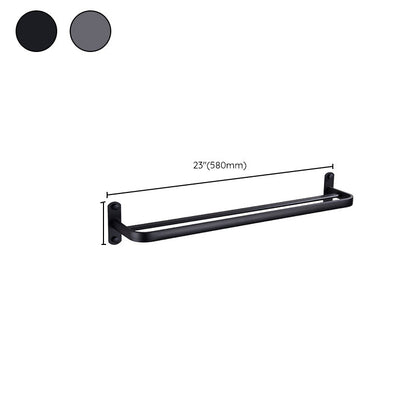 Modern Bathroom Accessory Set Matt Black/Grey Bathroom Shelf/Towel Holder & Paper Holder