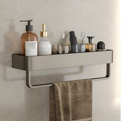 Kalsten | Contemporary Aluminum Bathroom Accessory Set Gray Bath Shelf