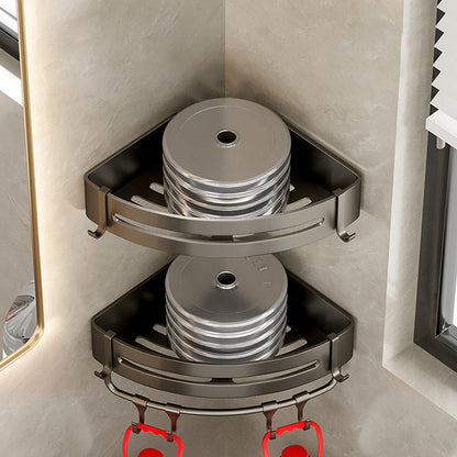 Skanto | Modern Aluminum Bathroom Accessory Set Gray Bathroom Shelf System