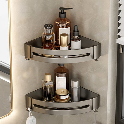 Skanto | Modern Aluminum Bathroom Accessory Set Gray Bathroom Shelf System