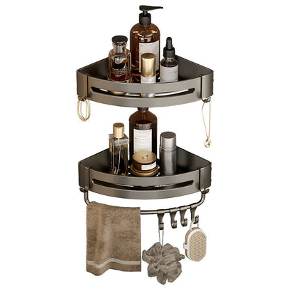 Kalsten | Contemporary Aluminum Bathroom Accessory Set Gray Bath Shelf