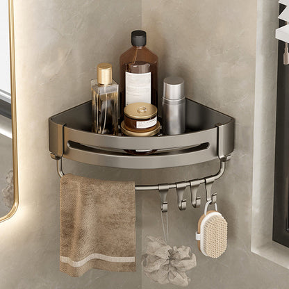 Skanto | Modern Aluminum Bathroom Accessory Set Gray Bathroom Shelf System