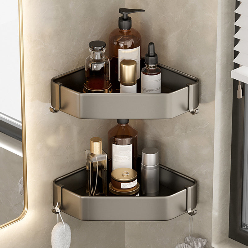 Skanto | Modern Aluminum Bathroom Accessory Set Gray Bathroom Shelf System