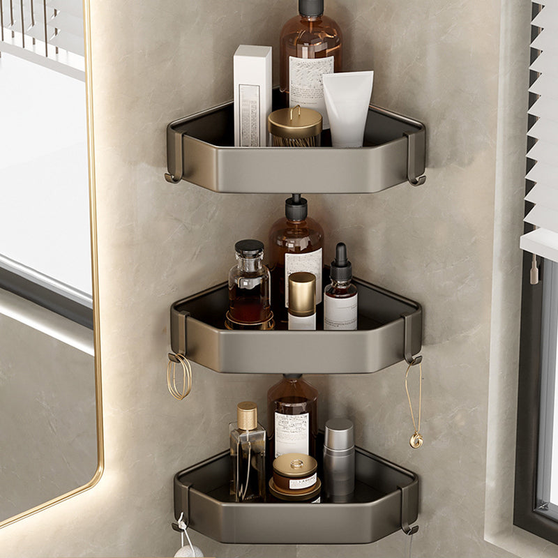 Skanto | Modern Aluminum Bathroom Accessory Set Gray Bathroom Shelf System