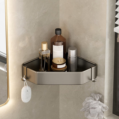 Kalsten | Contemporary Aluminum Bathroom Accessory Set Gray Bath Shelf
