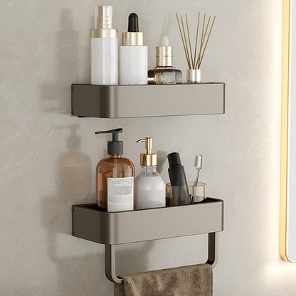 Kalsten | Contemporary Aluminum Bathroom Accessory Set Gray Bath Shelf