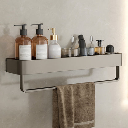 Kalsten | Contemporary Aluminum Bathroom Accessory Set Gray Bath Shelf
