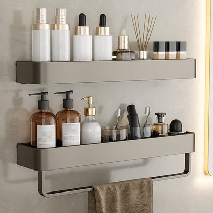 Kalsten | Contemporary Aluminum Bathroom Accessory Set Gray Bath Shelf
