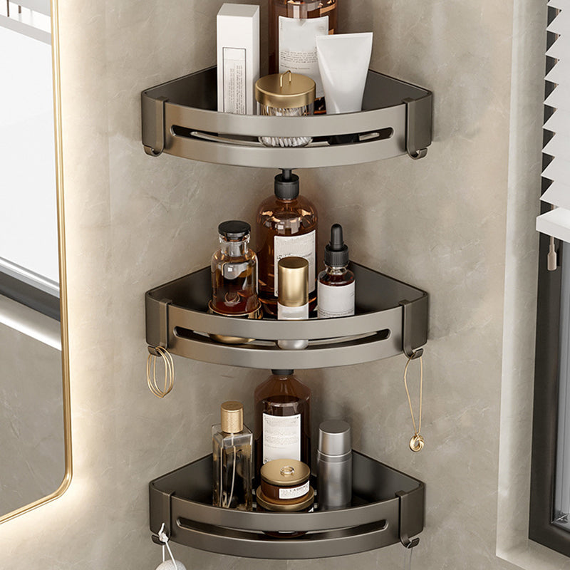 Skanto | Modern Aluminum Bathroom Accessory Set Gray Bathroom Shelf System