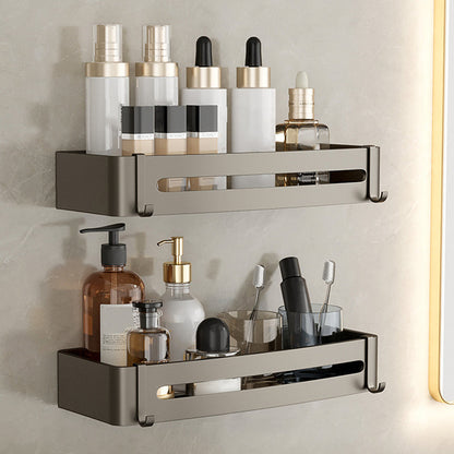 Kalsten | Contemporary Aluminum Bathroom Accessory Set Gray Bath Shelf