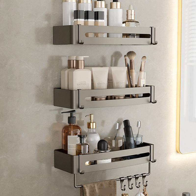 Skanto | Modern Aluminum Bathroom Accessory Set Gray Bathroom Shelf System