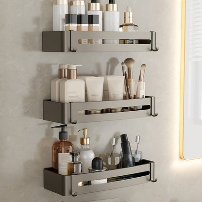 Skanto | Modern Aluminum Bathroom Accessory Set Gray Bathroom Shelf System
