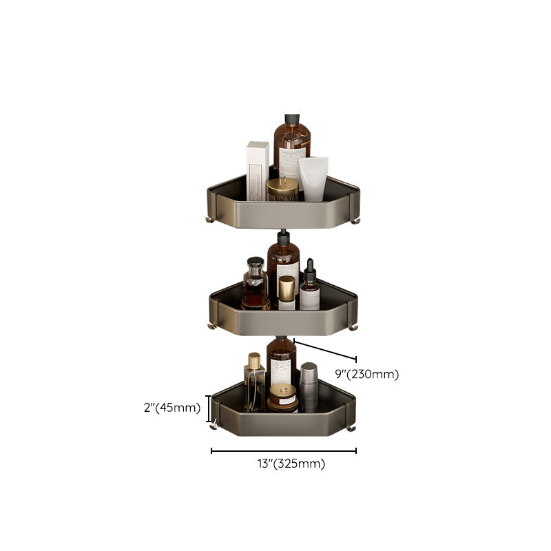 Skanto | Modern Aluminum Bathroom Accessory Set Gray Bathroom Shelf System