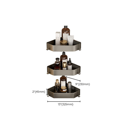 Skanto | Modern Aluminum Bathroom Accessory Set Gray Bathroom Shelf System