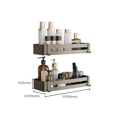 Skanto | Modern Aluminum Bathroom Accessory Set Gray Bathroom Shelf System