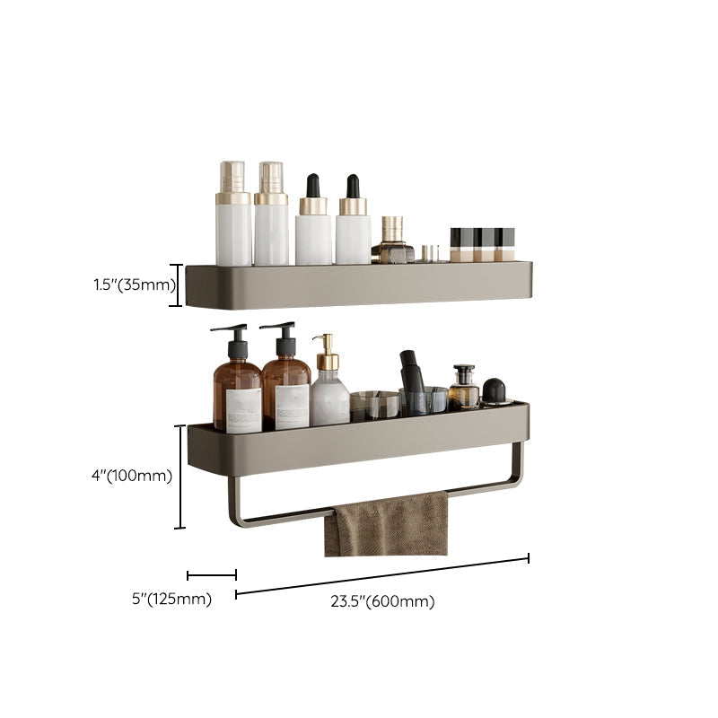 Skanto | Modern Aluminum Bathroom Accessory Set Gray Bathroom Shelf System