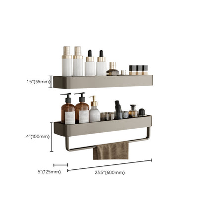 Skanto | Modern Aluminum Bathroom Accessory Set Gray Bathroom Shelf System