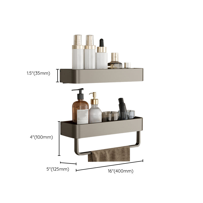 Skanto | Modern Aluminum Bathroom Accessory Set Gray Bathroom Shelf System