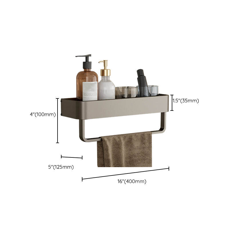 Skanto | Modern Aluminum Bathroom Accessory Set Gray Bathroom Shelf System