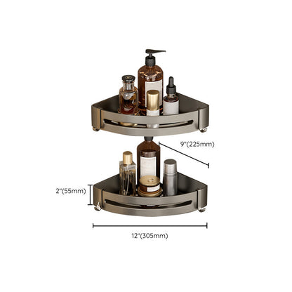 Skanto | Modern Aluminum Bathroom Accessory Set Gray Bathroom Shelf System