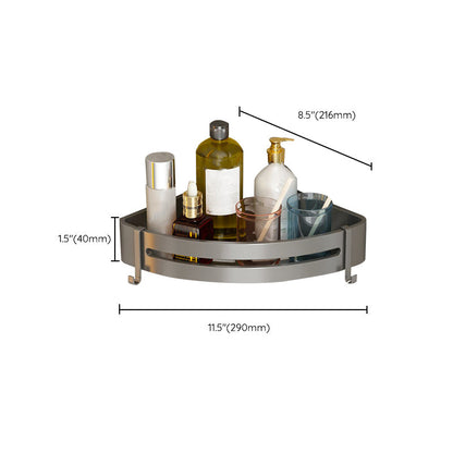 Kalsten | Contemporary Aluminum Bathroom Accessory Set Gray Bath Shelf