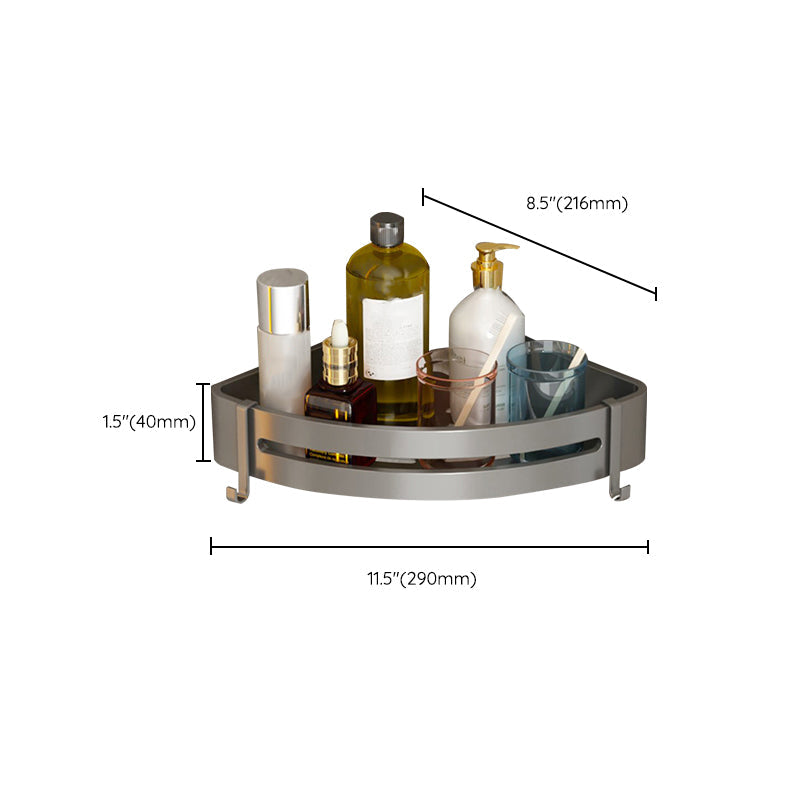 Skanto | Modern Aluminum Bathroom Accessory Set Gray Bathroom Shelf System