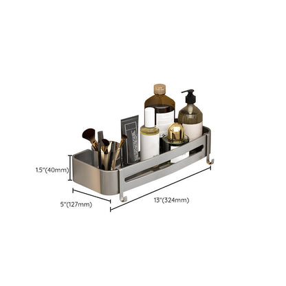 Kalsten | Contemporary Aluminum Bathroom Accessory Set Gray Bath Shelf