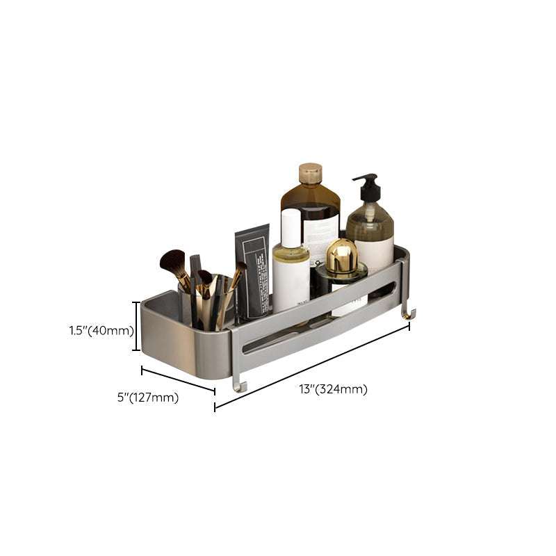 Skanto | Modern Aluminum Bathroom Accessory Set Gray Bathroom Shelf System