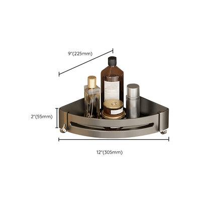 Kalsten | Contemporary Aluminum Bathroom Accessory Set Gray Bath Shelf