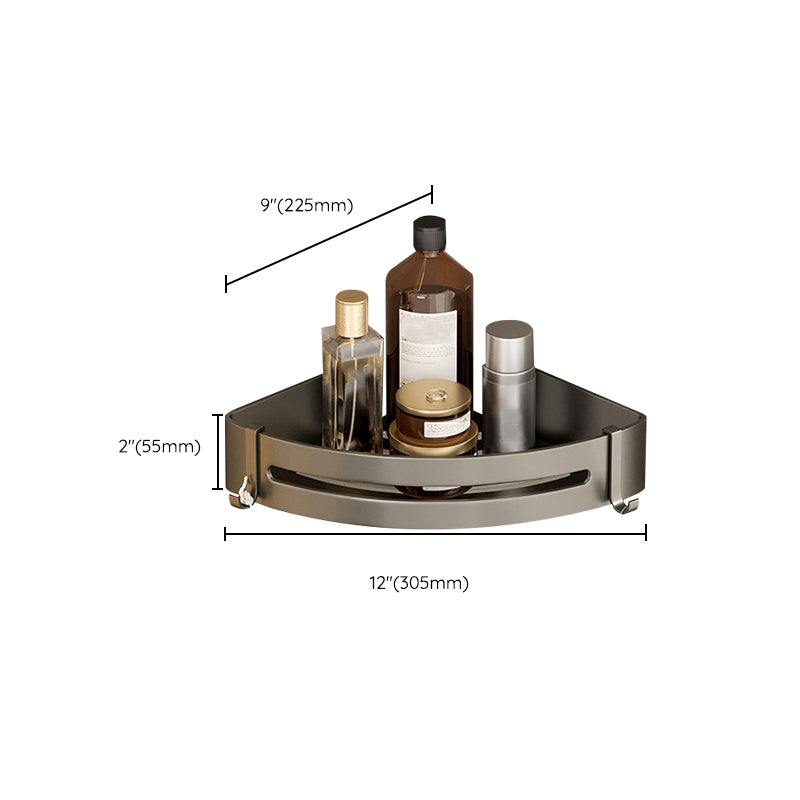 Skanto | Modern Aluminum Bathroom Accessory Set Gray Bathroom Shelf System