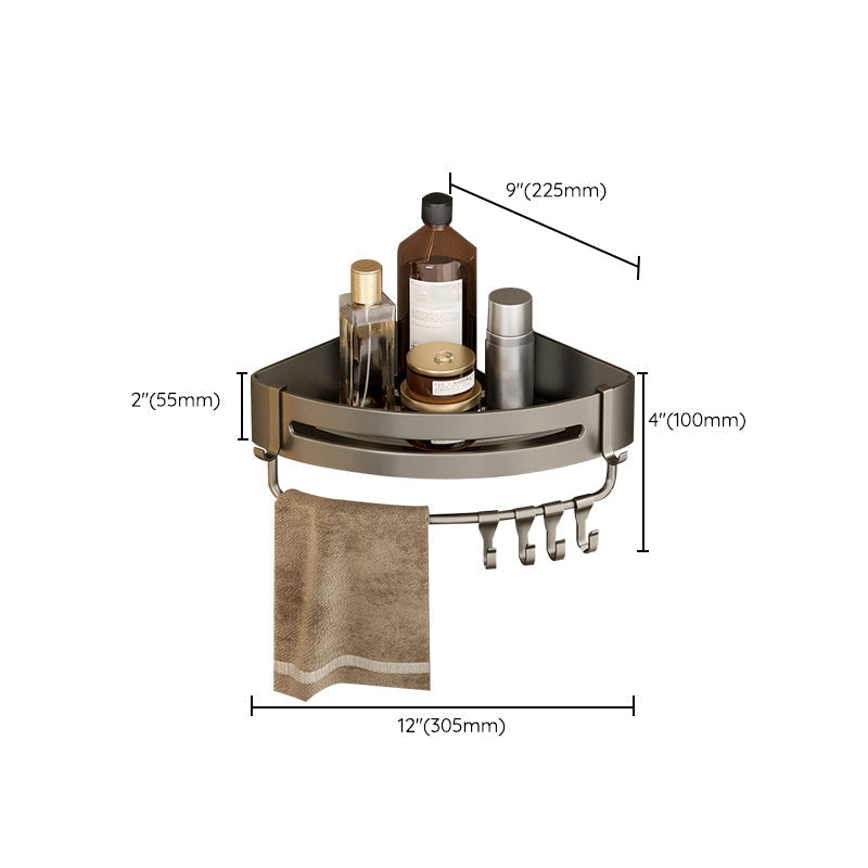 Skanto | Modern Aluminum Bathroom Accessory Set Gray Bathroom Shelf System