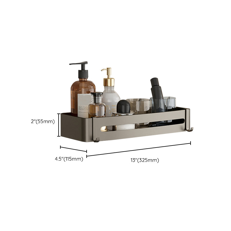 Kalsten | Contemporary Aluminum Bathroom Accessory Set Gray Bath Shelf