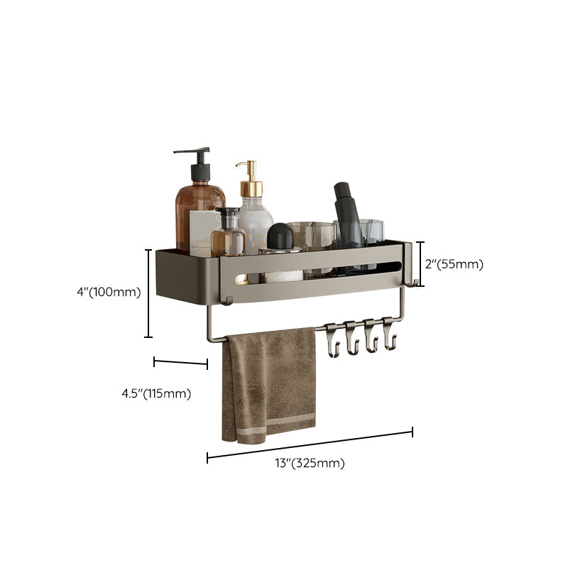Skanto | Modern Aluminum Bathroom Accessory Set Gray Bathroom Shelf System