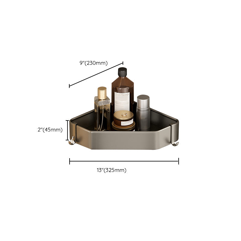 Kalsten | Contemporary Aluminum Bathroom Accessory Set Gray Bath Shelf