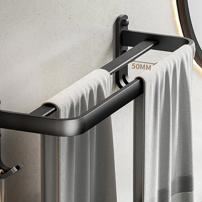 BowLift | Contemporary bathroom accessory set with black finish and bath shelf/towel bar