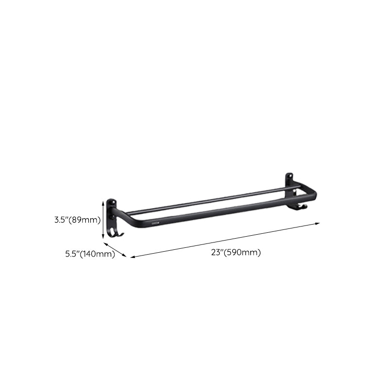 BowLift | Contemporary bathroom accessory set with black finish and bath shelf/towel bar