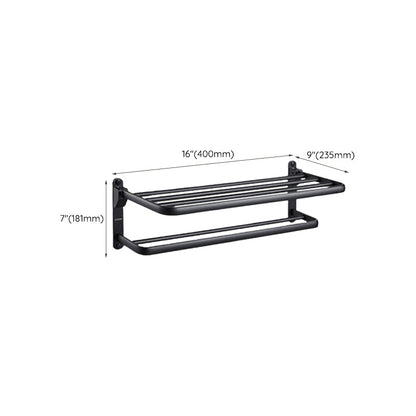 BowLift | Contemporary bathroom accessory set with black finish and bath shelf/towel bar