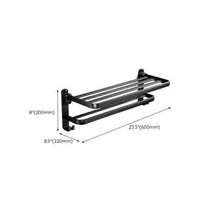BowLift | Contemporary bathroom accessory set with black finish and bath shelf/towel bar