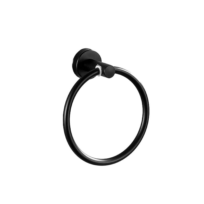 Modern bathroom accessory set made of brushed stainless steel, chrome-plated towel rail/ring & bathrobe hook