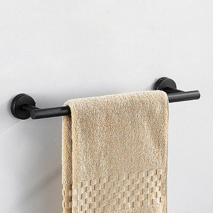 Modern bathroom accessory set made of brushed stainless steel, chrome-plated towel rail/ring & bathrobe hook