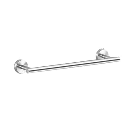 Modern bathroom accessory set made of brushed stainless steel, chrome-plated towel rail/ring & bathrobe hook