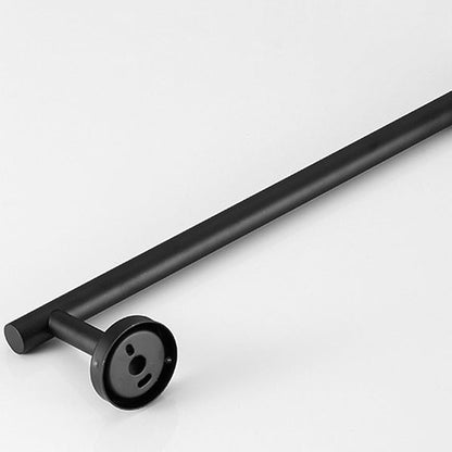 Modern bathroom accessory set made of brushed stainless steel, chrome-plated towel rail/ring & bathrobe hook
