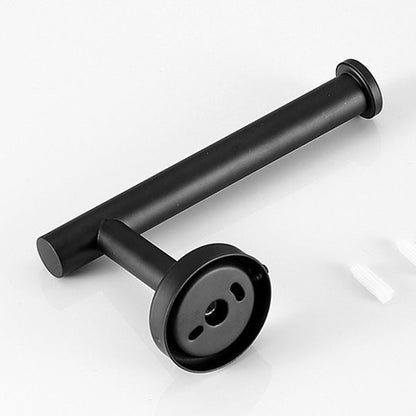 Modern bathroom accessory set made of brushed stainless steel, chrome-plated towel rail/ring & bathrobe hook