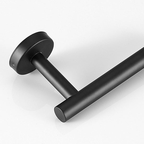 Modern bathroom accessory set made of brushed stainless steel, chrome-plated towel rail/ring & bathrobe hook