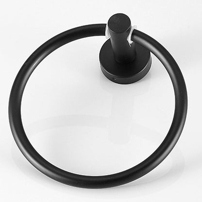 Modern bathroom accessory set made of brushed stainless steel, chrome-plated towel rail/ring & bathrobe hook