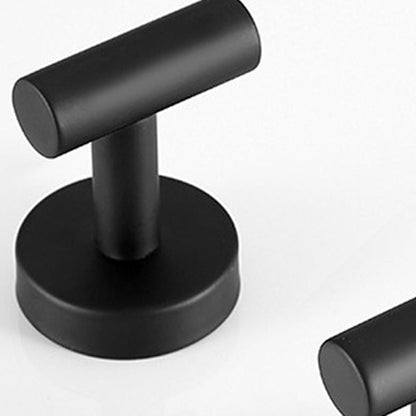 Modern bathroom accessory set made of brushed stainless steel, chrome-plated towel rail/ring & bathrobe hook